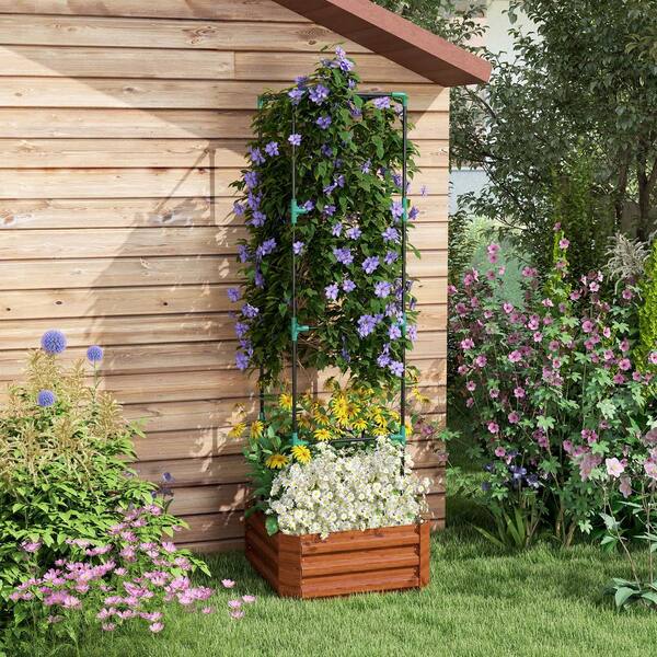 Galvanized Steel Raised Garden Bed, Outdoor Planter Box with