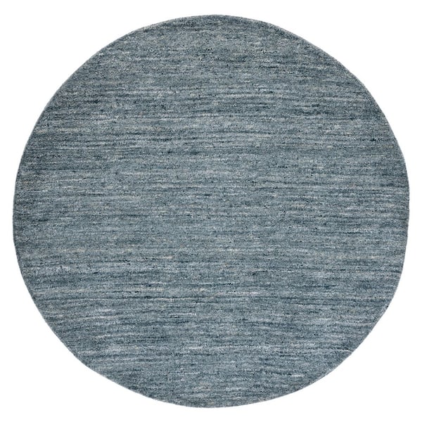 SAFAVIEH Himalaya Blue/Gold 7 ft. x 7 ft. Solid Color Round Area Rug