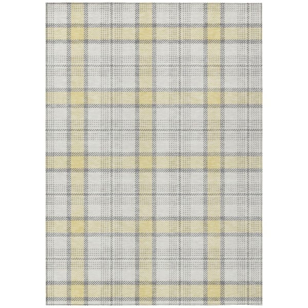 Chantille Machine Washable Indoor/Outdoor Abstract ACN1052 Yellow 10 ft. x 14 ft. Area Rug