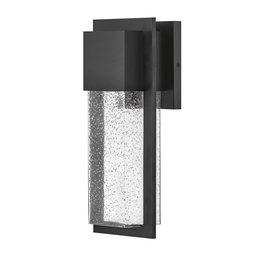 Alex Black Dimmable Outdoor Wall Lantern with Clear Seedy Glass