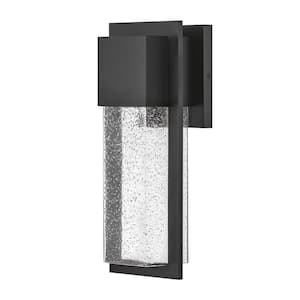 Alex 1-Light Black Hardwired Outdoor Wall Lantern Sconce