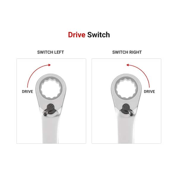 TEKTON 15-Piece Long Fixed/Flex Head Ratcheting Wrench Set – 1/4 To 1 Inch, 12-Point, With Modular Organizers | WRB95302