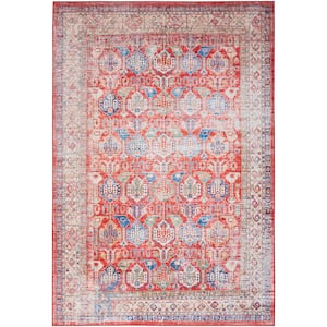Fulton Red 2 ft. x 3 ft. Medallion Traditional Area Rug