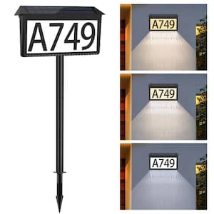 3 Colors Waterproof Led Illuminated House Numbers Outdoor with Stake, House Numbers for Outside Light Up