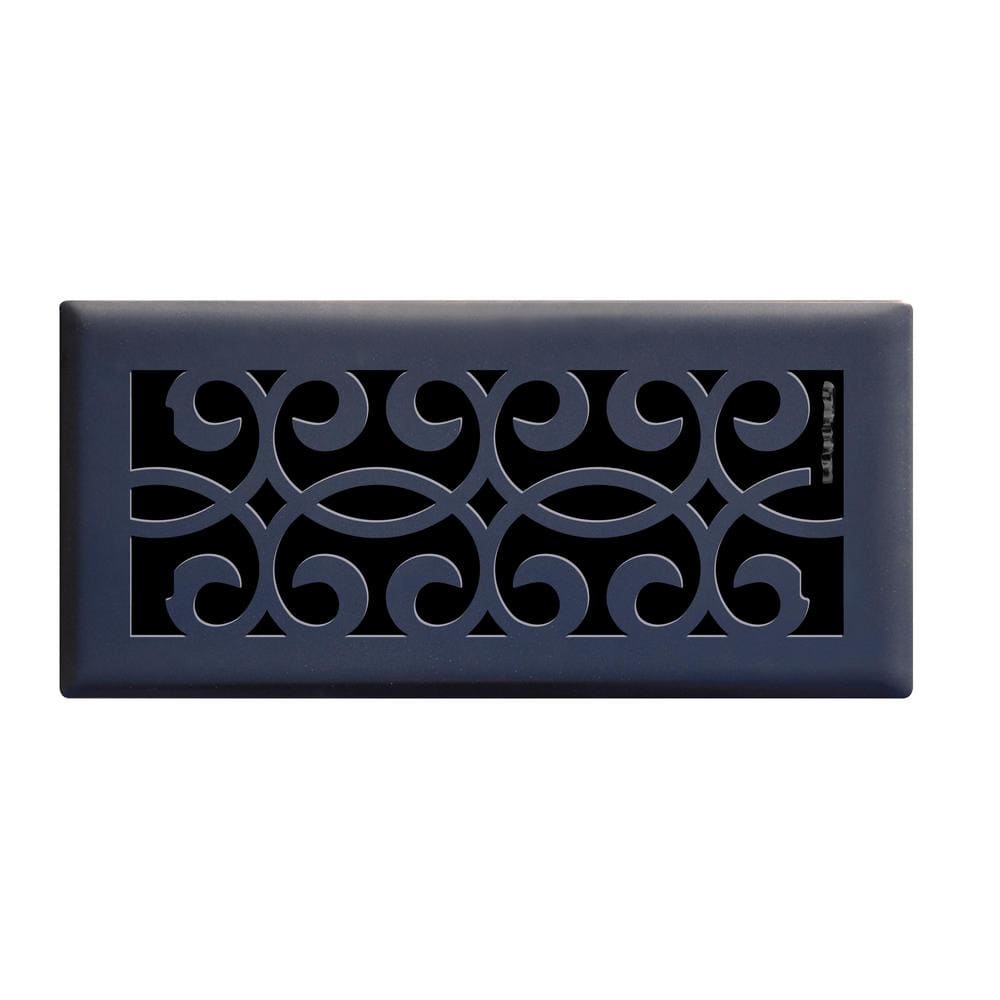 Classic Scroll 4 in. x 10 in. Steel Floor Register in Matte Black price history on PriceWatchPro
