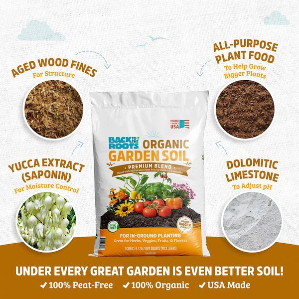 Organic Bulk Garden Soil (30 1 cu. ft. Bags) Peat-Free, Blended with Organic Fertilizer