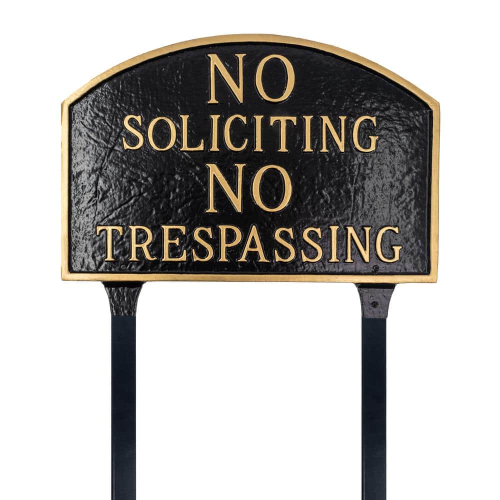 No Soliciting, No Trespassing Arch Large Statement Plaque with 23 in. Lawn Stakes - Black/Gold price history on PriceWatchPro