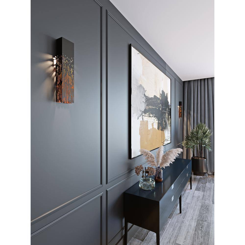 Embers 19" Black Steel LED Wall Sconce
