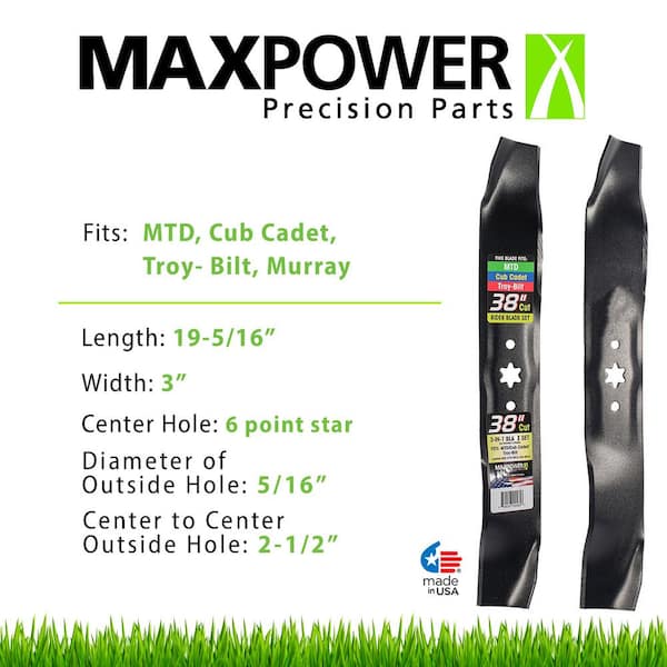 MaxPower 561545 3-Blade Set for 50 Inch Cut MTD/Cub Cadet/Troy-Bilt Replaces 
