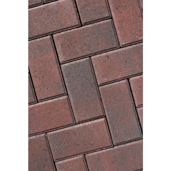 Unbranded Holland Rectangle 8.5 in. x 4.25 in. x 2.375 in. Rosewood Concrete Paver Sample