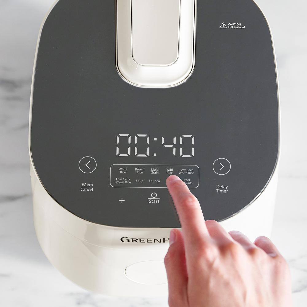 Cloud Cream Electric Non-Stick Rice Cooker with LED Display