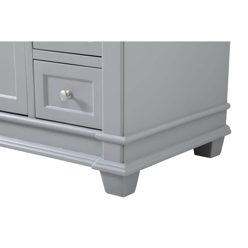 Wesley 48" Gray Solid Wood and Marble Single Bathroom Vanity