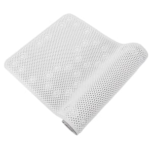 Mint Home 36 in. x 17 in. Non Skid Double Foam Bath Mat With 58 Suction Cups in White