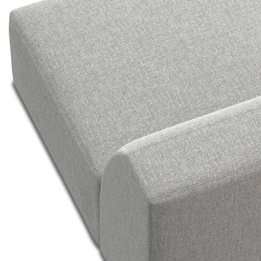 Pale Grey 34-Inch Recycled Polyester Armless Sofa Module