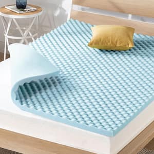 2 in. Cooling Gel Egg Crate Memory Foam Mattress Topper