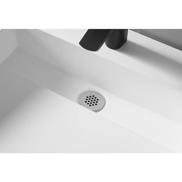 Serene Valley SVWS605-40WH 40 in. Wall-Mount or Countertop Bathroom Hidden Drain Sink with Single Faucet Holes Sink Finish: White