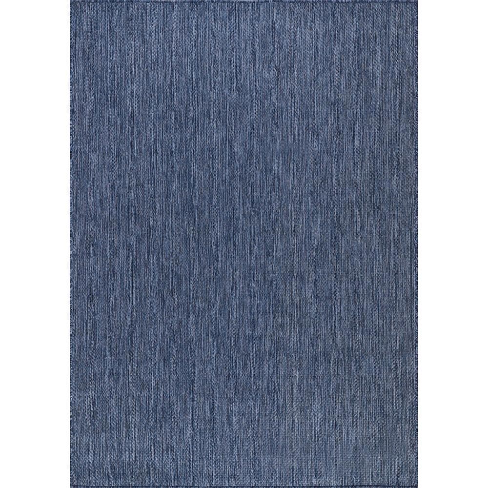 CAMILSON Sunshine Solid Azure 10 ft. x 14 ft. Indoor Outdoor Area Rug ...