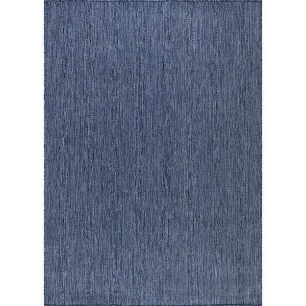 CAMILSON Sunshine Solid Azure 8 ft. x 10 ft. Indoor Outdoor Area Rug