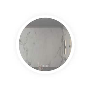 24 in. W x 24 in. H Round Led Frameless Wall Mounted High Lumen Bathroom Vanity Mirror Energy Saving Waterproof Anti-Fog