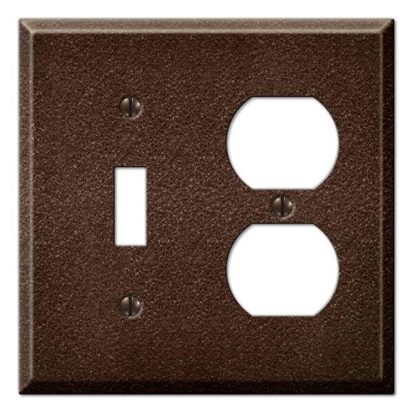 Creative Accents Steel 1 Toggle 1 Duplex Wall Plate - Antique Copper