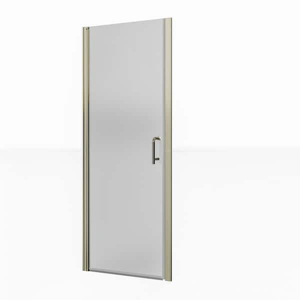 30-32 in. W x 72 in. H Pivot Frameless Shower Door in Brushed Nickel with 1/4 in. (6 mm) Clear Tempered Glass
