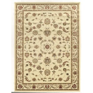 Como Ivory 3 ft. x 5 ft. Traditional Oriental Scroll Area Rug