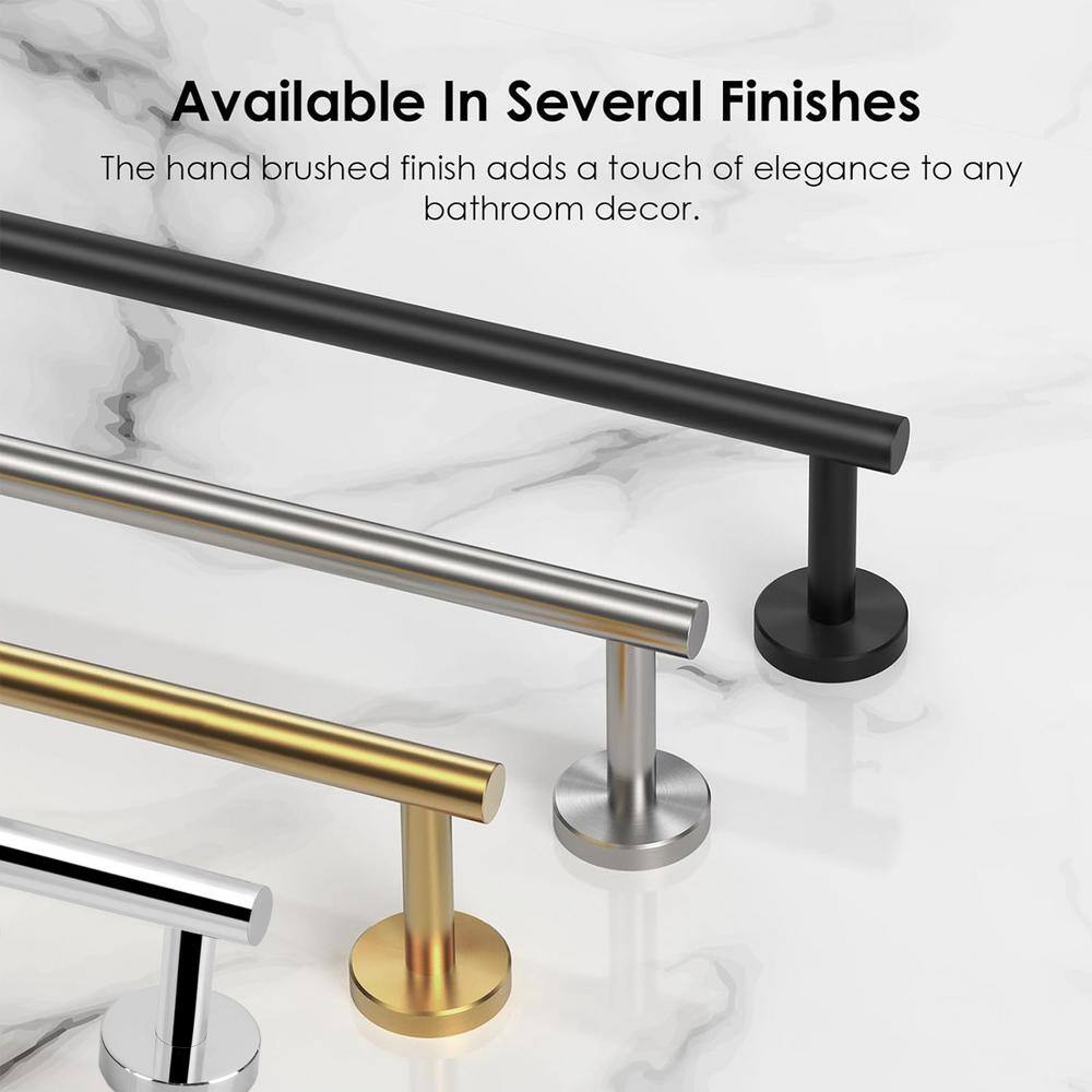 Matte Black 24-Inch Stainless Steel Wall-Mounted Towel Bar