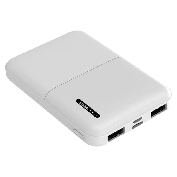 5,000 mAh Power Bank with 2 USB-A Ports and 1 USB-C Port