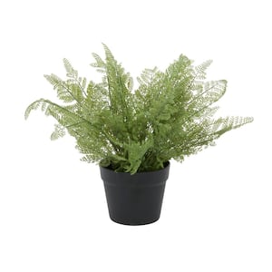15 in. H Fern Artificial Plant with Realistic Leaves and Black Round Pot