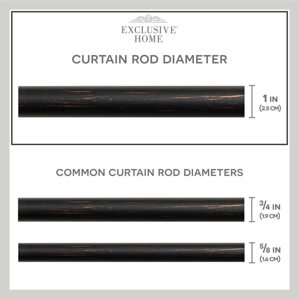 Adjustable Oil Rubbed Bronze Single Curtain Rod Set with Finial