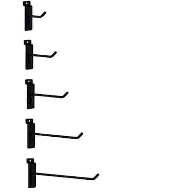 0.24 Diameter & 30 Degree Tip for Easy Handling Sturdy Display Hooks for Slat Wall Panels Pack of 50 EZ-Mannequins Black Metal Slatwall Hooks 25 Each 4 and 6 - Medium to Heavy Duty 
