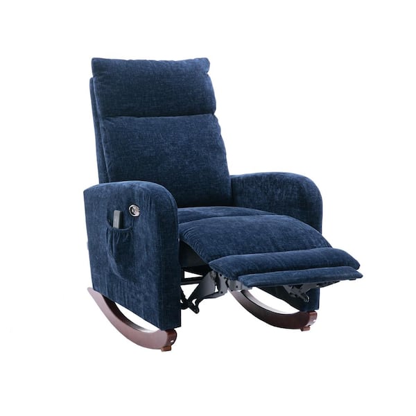 Unbranded Navy Polyester Fabric Recliners Chair with 8 Massaging Modes