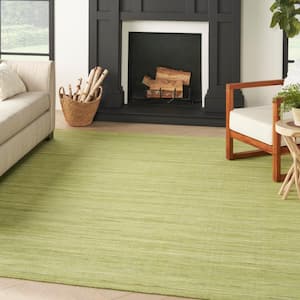 Interweave Green 8 ft. x 10 ft. Solid Ombre Geometric Modern Area Rug