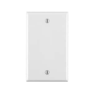 1-Gang No Device Blank Wallplate Standard Size Thermoplastic Nylon Box Mount White