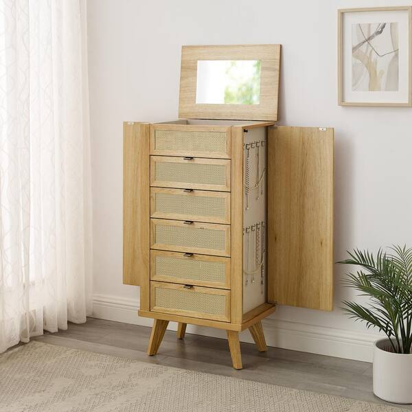 Standing Jewelry Armoire deals 5 drawers & mirror