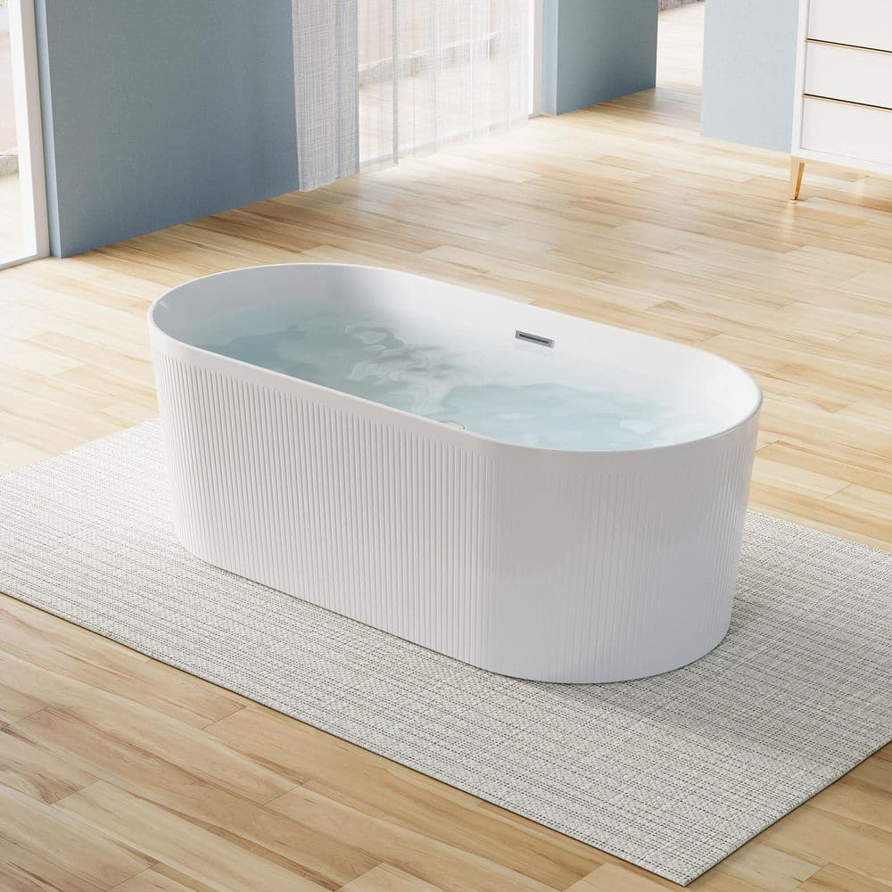 Elego 67 in. x 31.5 in. Freestanding Soaking Bathtub with Chrome Drain in Glossy White, 100% Pure Virgin Acrylic price history on PriceWatchPro