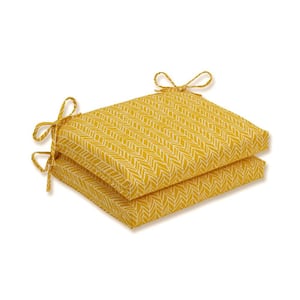 18.5 in. x 16 in. Outdoor Dining Chair Cushion in Yellow/Ivory (Set of 2)