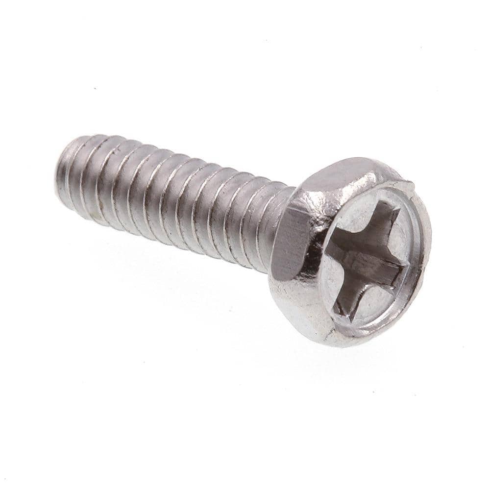 Prime-Line #6-32 x 1/2 in. Grade 18-8 Stainless Steel Phillips Drive  Indented Hex Head Machine Screws (25-Pack) 9012347 The Home Depot