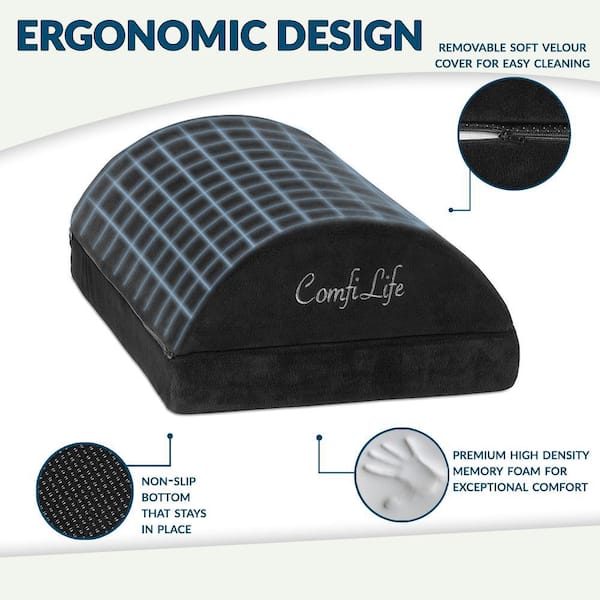 COMFILIFE Memory Foam Support Back Pillow Black R-LU-BLK - The Home Depot