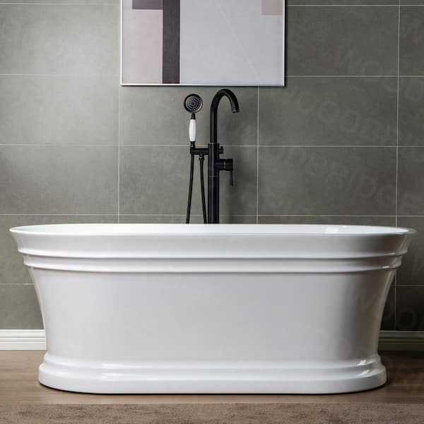 Florence Single-Handle Freestanding Floor Mount Tub Filler Faucet with Hand Shower in Oil Rubbed Bronze