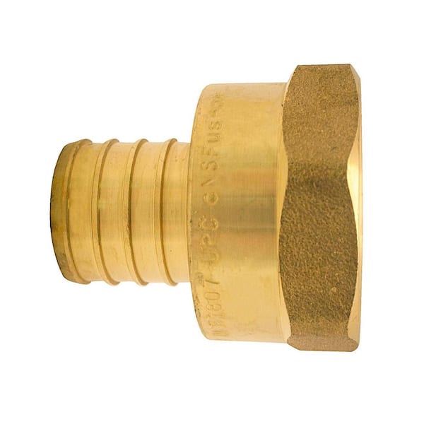 3/4 Female Garden Hose x 3/4 MPT (1/2 FIP) Adapter Brass Fitting -  PexUniverse