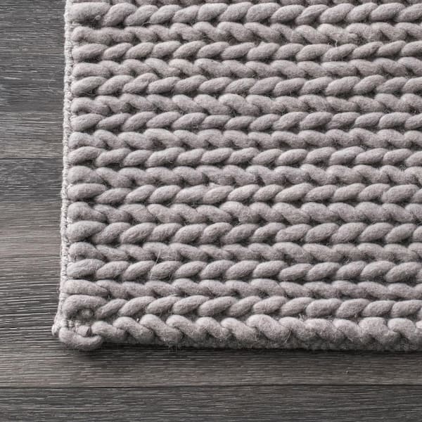 nuLOOM Caryatid Chunky Woolen Cable Light Gray 10 ft. x 14 ft. Area Rug  CB01D-10014 - The Home Depot