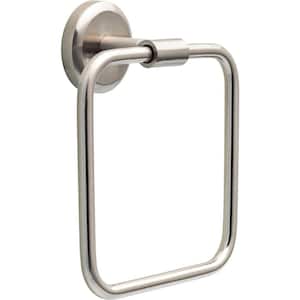 Westdale Wall Mount Square Closed Towel Ring Bath Hardware Accessory in Brushed Nickel