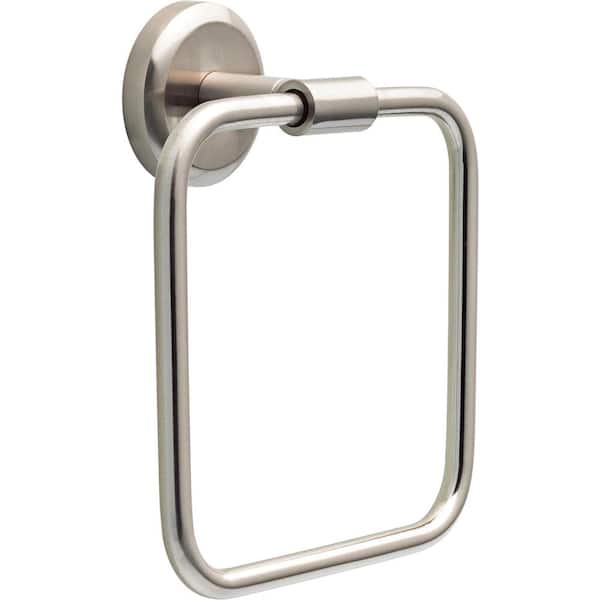 Delta Westdale Wall Mount Square Closed Towel Ring Bath Hardware Accessory in Brushed Nickel