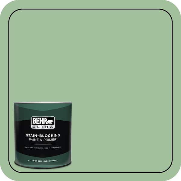 BEHR ULTRA 1 qt. #BIC-25 Spring Sprig Semi-Gloss Enamel Exterior Paint & Primer