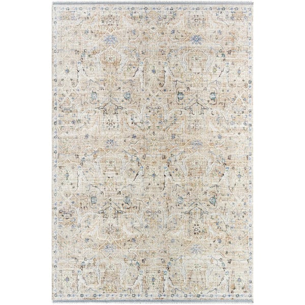 Rivaldo Cream/Light Brown Oriental 9 ft. x 13 ft. Indoor Area Rug