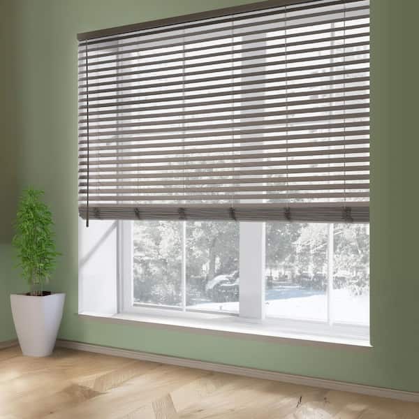 Custom Designer 2.5 in. Cordless Room Darkening Faux Wood Blinds