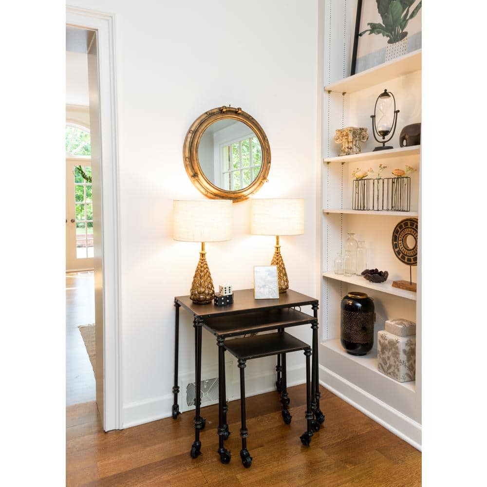 22" Round Gold Metal Porthole Wall Mirror