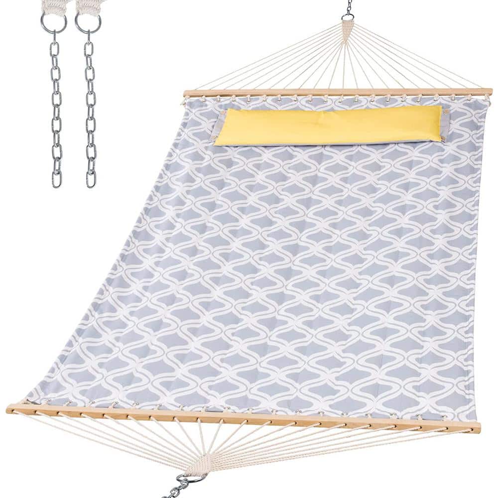 12 ft. Double Tree Hammock with Hardwood Spreader Bar, Extra Large Soft Pil