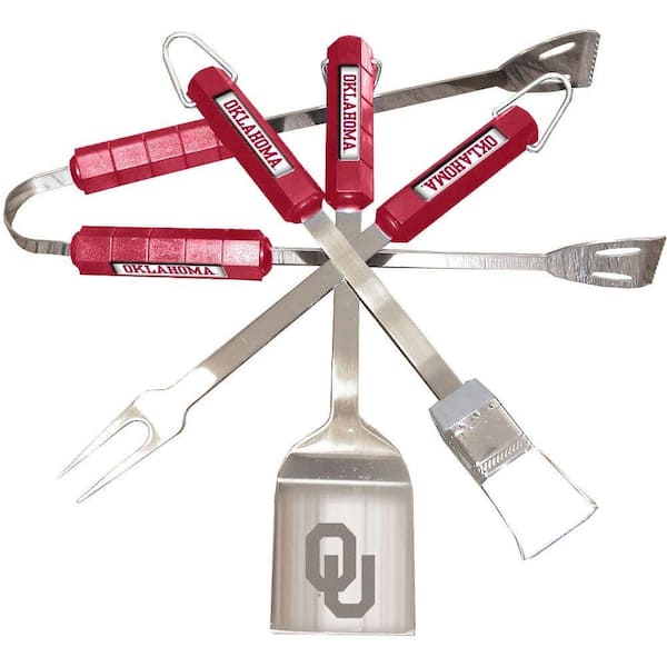 BSI Products NCAA Oklahoma Sooners 4-Piece Grill Tool Set